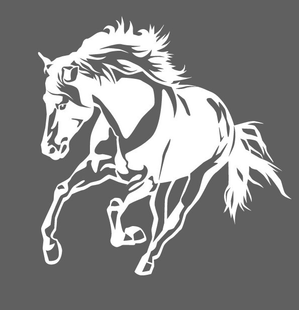 Horse Stallion Galloping #1, 4-21" Outdoor Die Cut Vinyl Decal Sticker