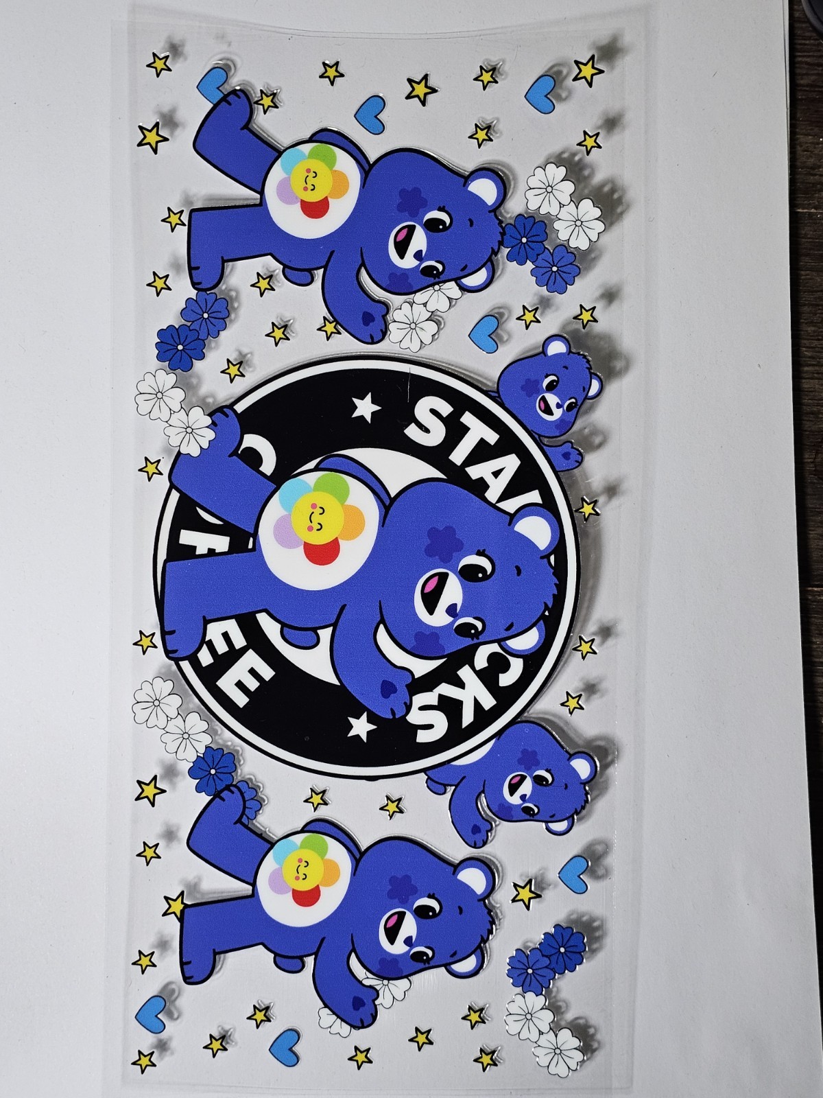 Care Bears UV DTF Transfer Sticker Wrap Tumbler UVDTF BUY 10+ GET COMBINED SHIP