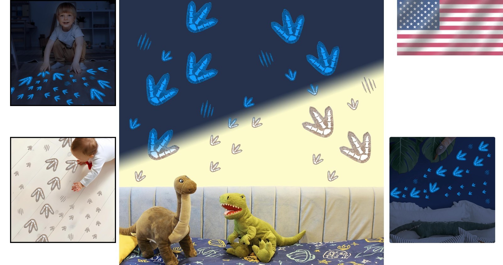 Removable Dinosaur Wall Stickers, Glow in The Dark Decals