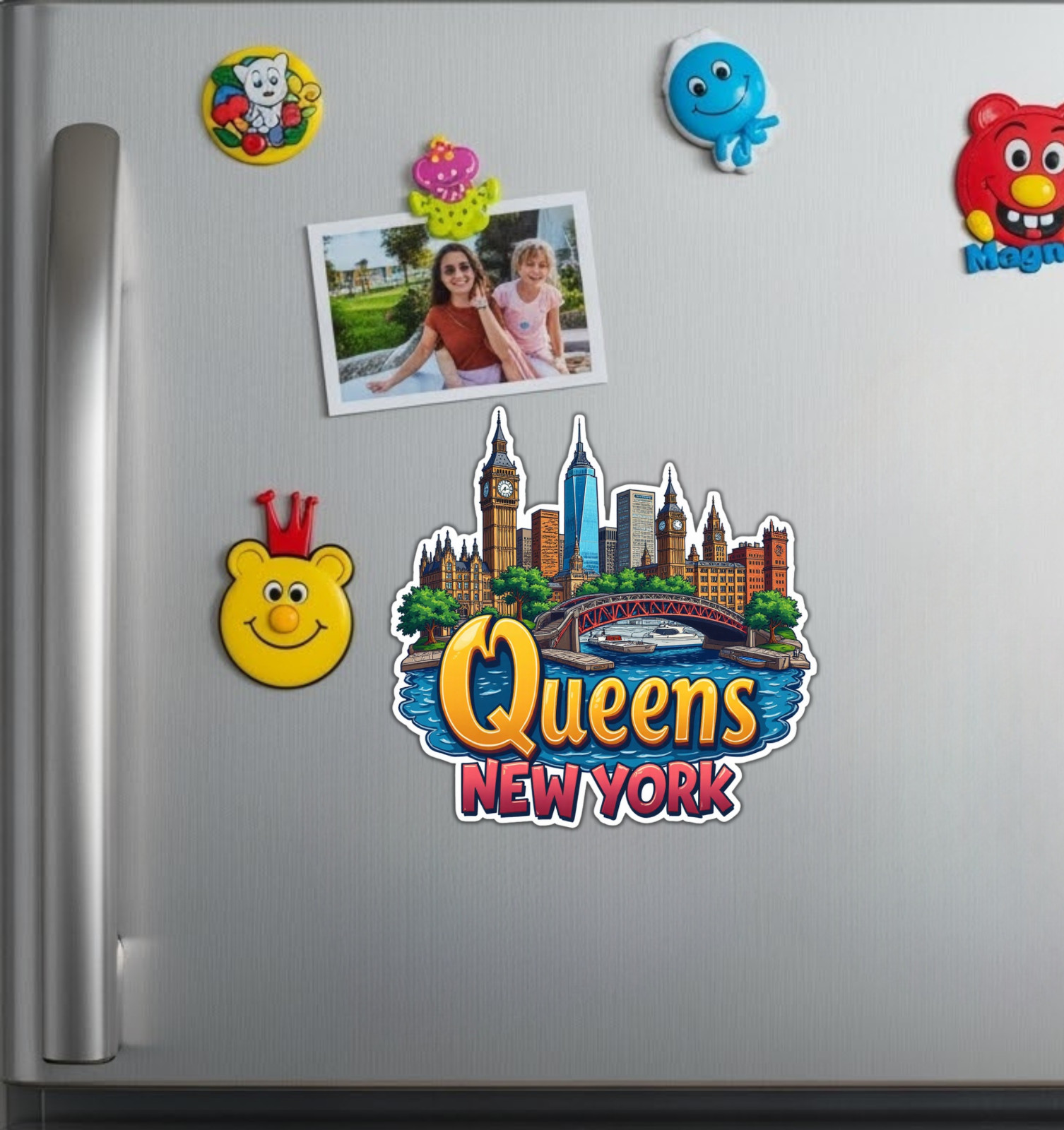 Queens New York City Borough Fridge Magnet or Laptop Sticker