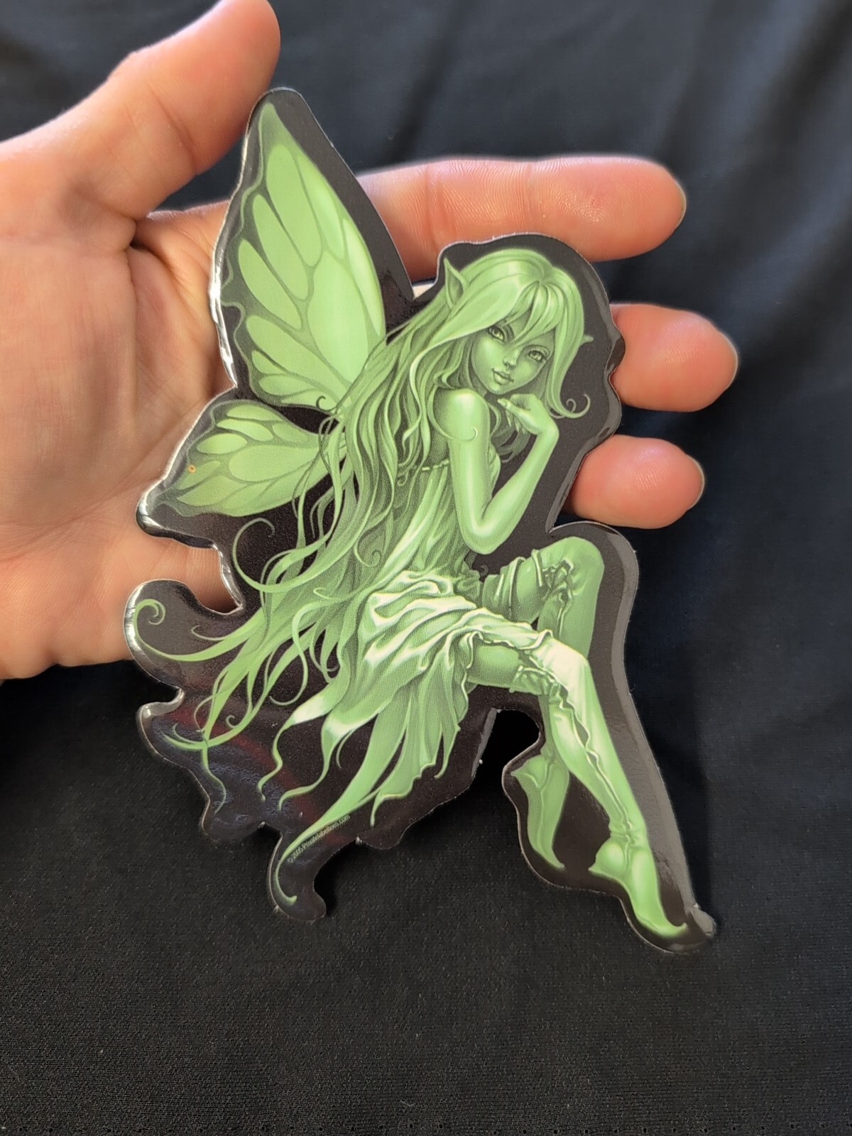 Green Garden Butterfly Fairy Bumper Sticker Vinyl Decal 6”x 5”