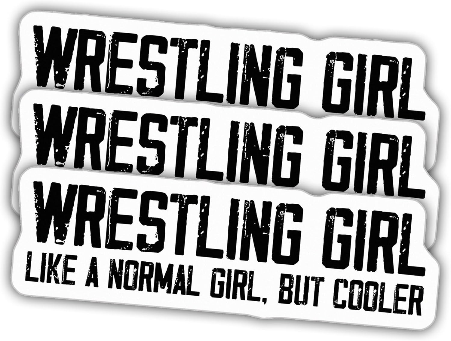 3pcs Wrestling Girl Sticker, Cool Wrestler, Women Wrestler Quotes Decal Size 3"