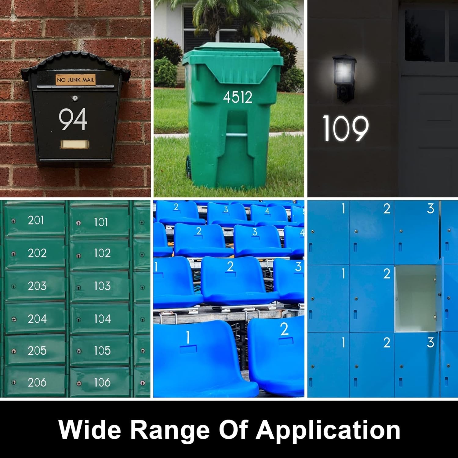 2 inch Reflective Mailbox Numbers for Outside, 5 Sets Number Stickers with St…