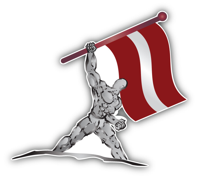 Latvia Flag Musculman Car Bumper Sticker Decal