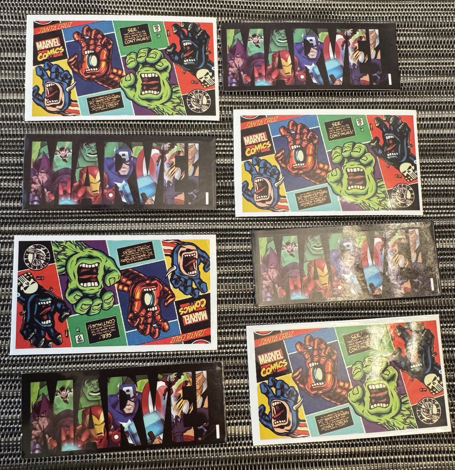 MARVEL COMICS Lot 8 Vending SMALL Sticker Decal Colorful Gaming Entertainment