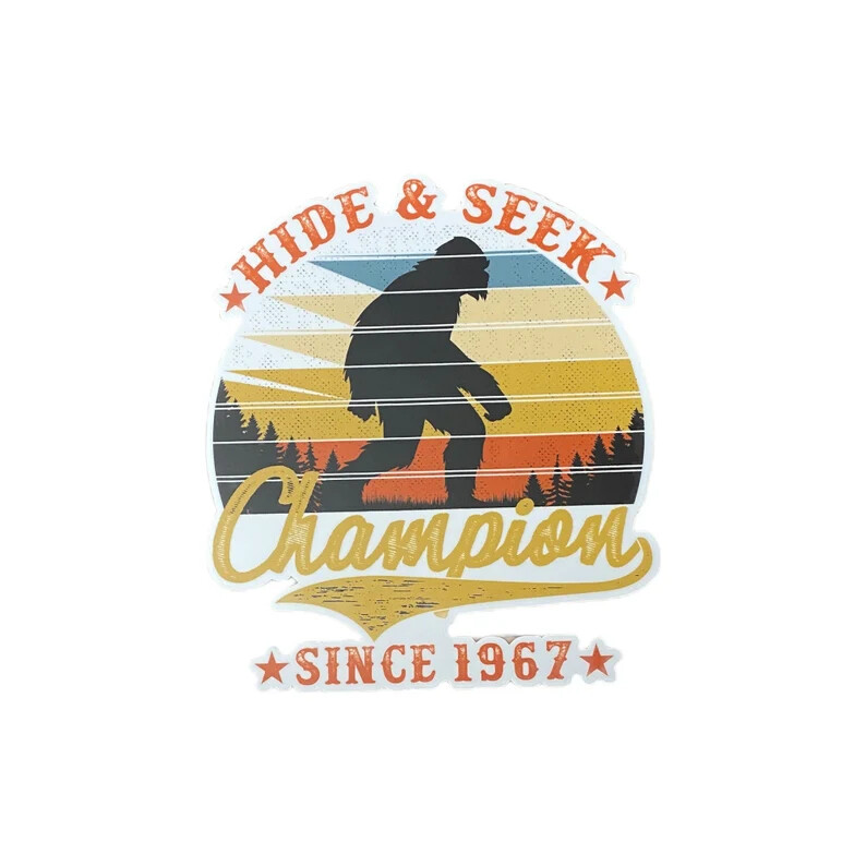 Bigfoot Hide & Seek Champion Decal- Bigfoot- Sasquatch Decal- Bigfoot Hiding