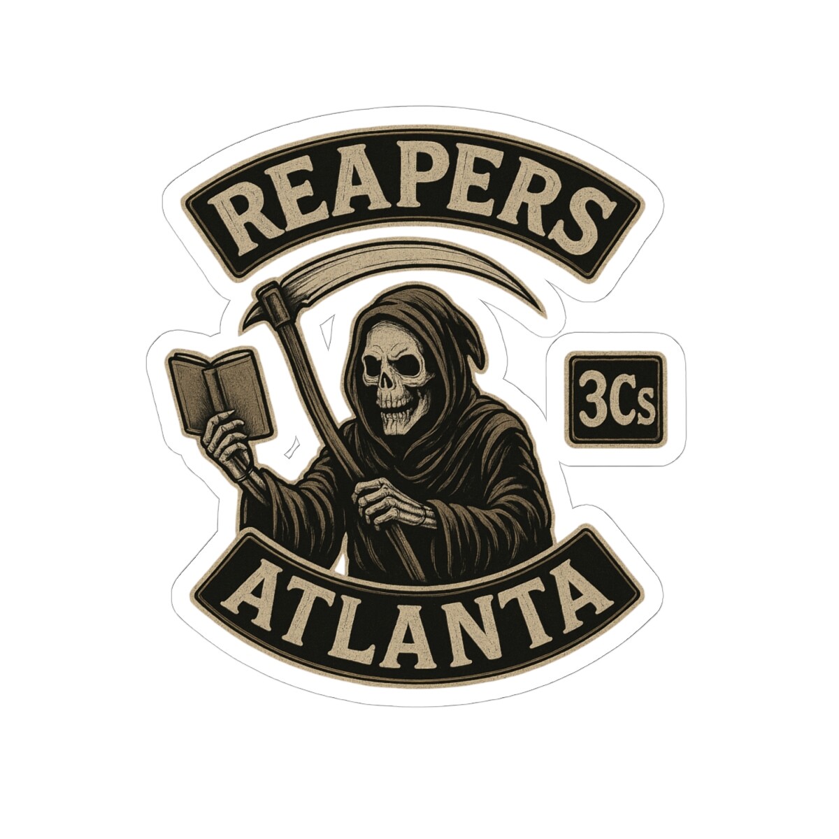 Reapers 3C’s MC Style Sticker – Grim Reaper Decal | Veteran Owned