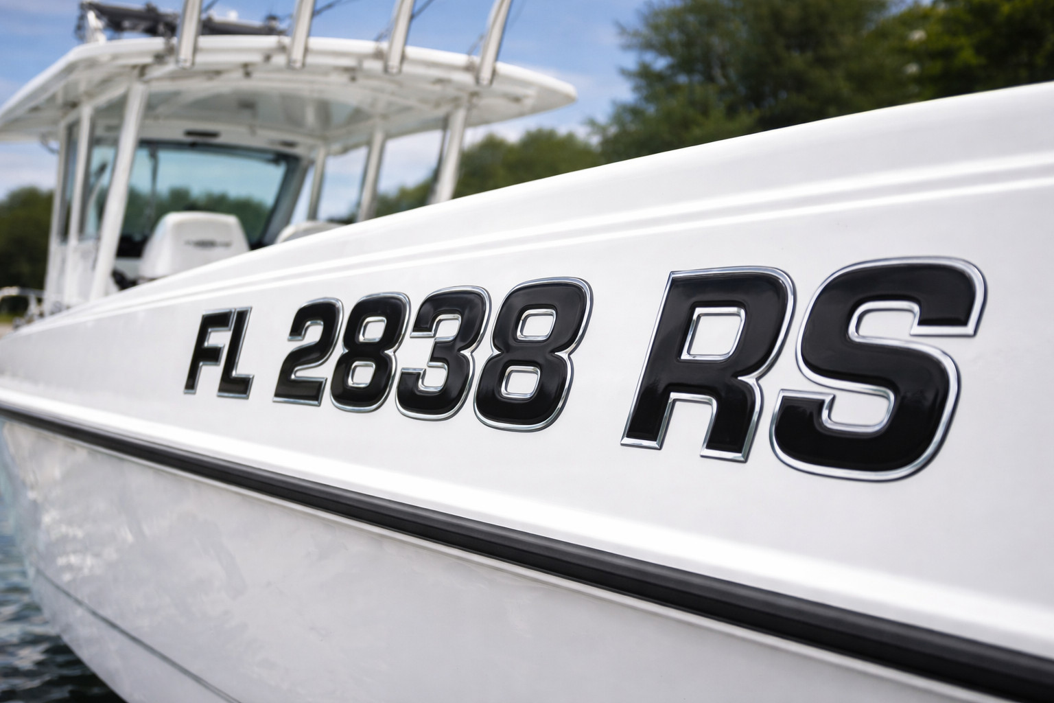 RAISED 3D BOAT REGISTRATION NUMBERS 3” DOMED MARINE DECALS NOT VINYL