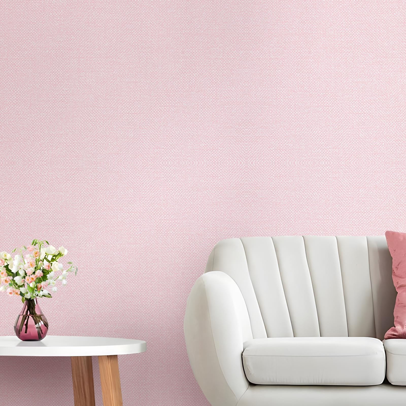 Pink Grasscloth Wallpaper Peel and Stick Textured Contact Paper 15.75inchx118…