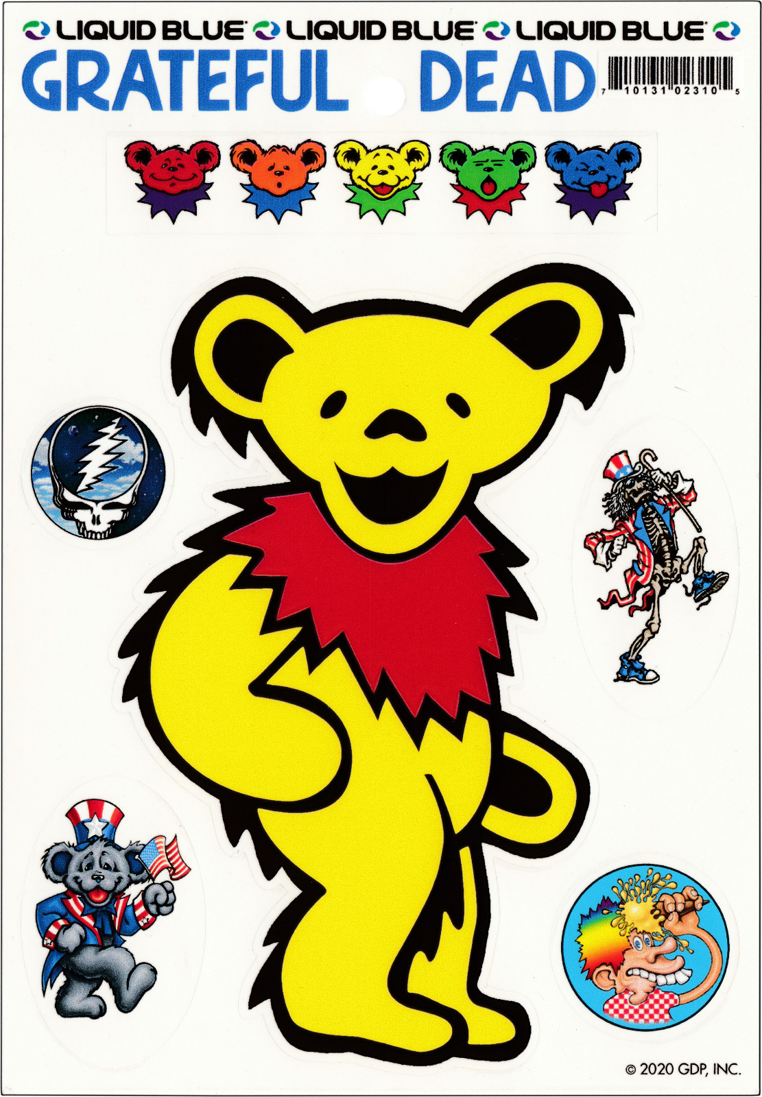 Sticker 6 Pack – Grateful Dead Yellow Jerry Bear Rock Music Band Decal #12101
