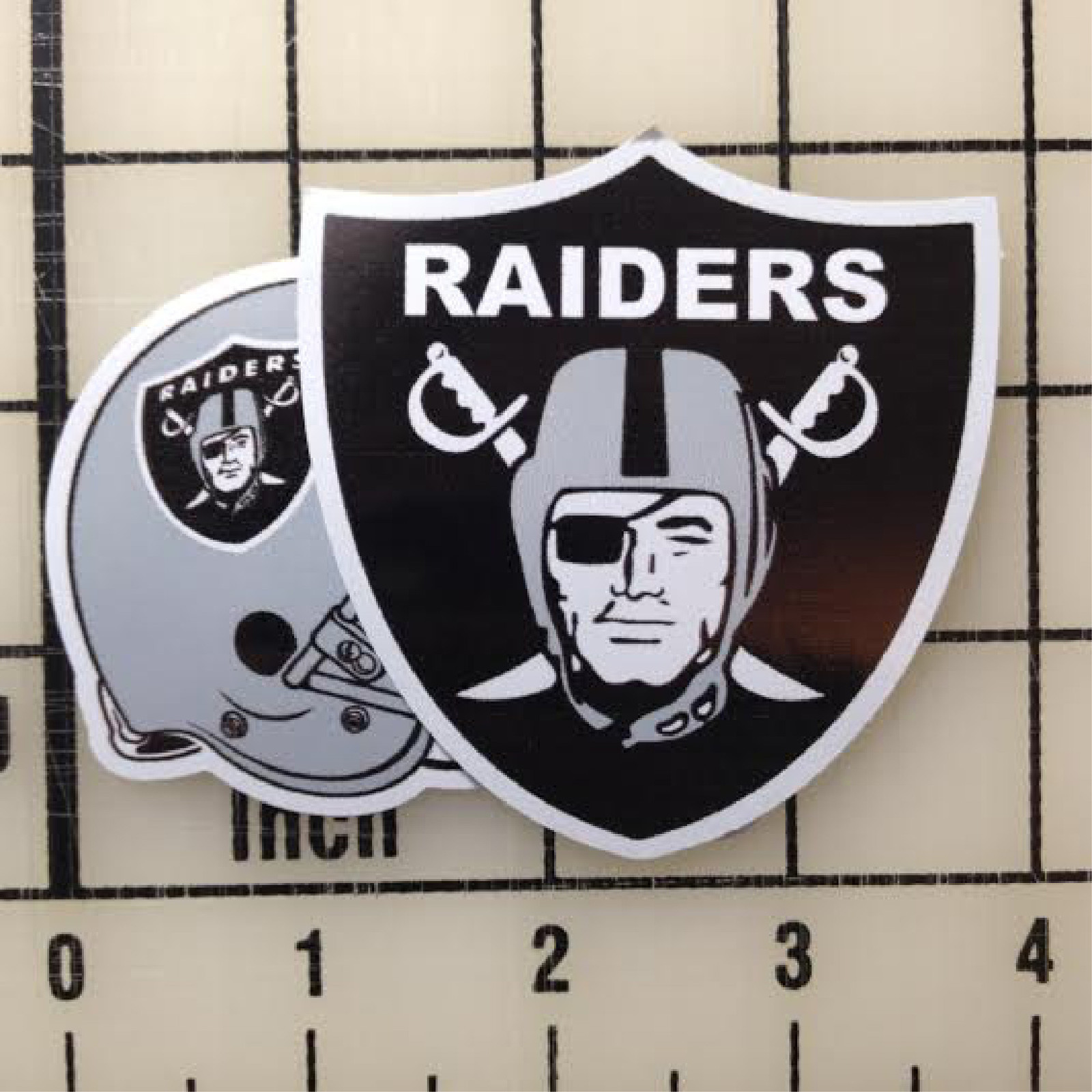 Oakland Raiders 3" Wide Color Vinyl Decal Sticker Set