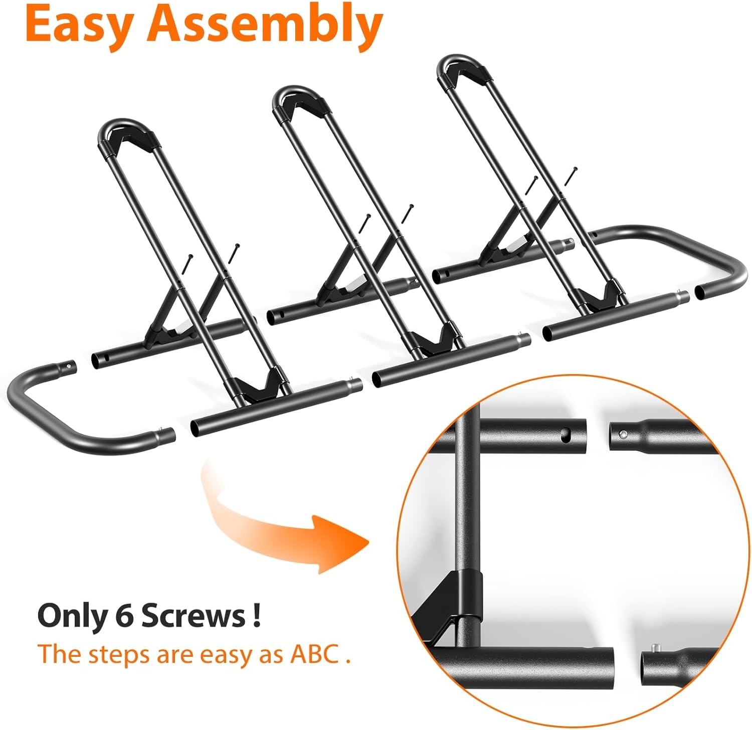3-Bike Floor Rack for Garage & Outdoor – Ideal for Mountain, Road & Kids Bikes