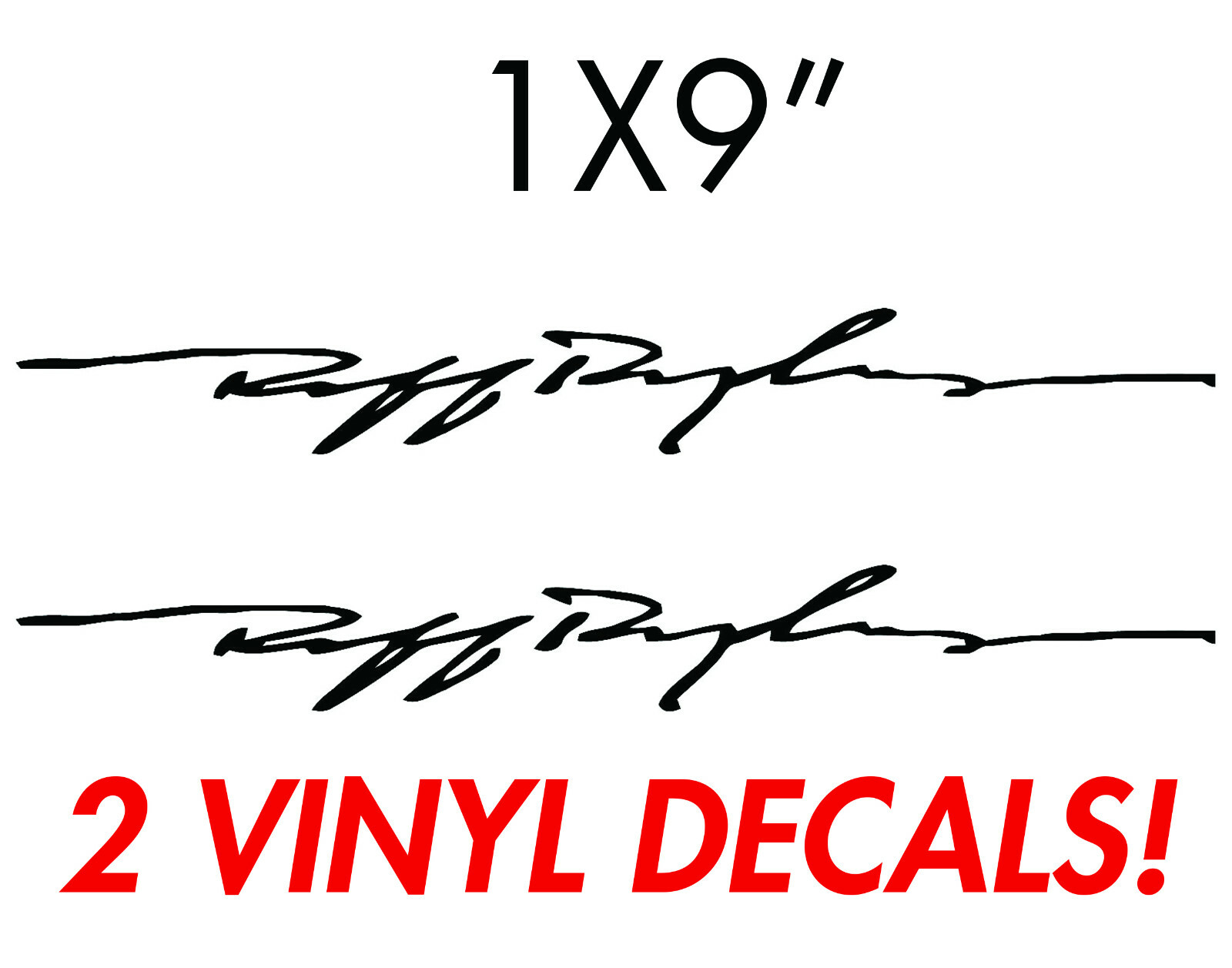 2 STICKERS pack Ruff Ryders Signature VINYL DECAL Stunt Motorcycle 9X1" car bike