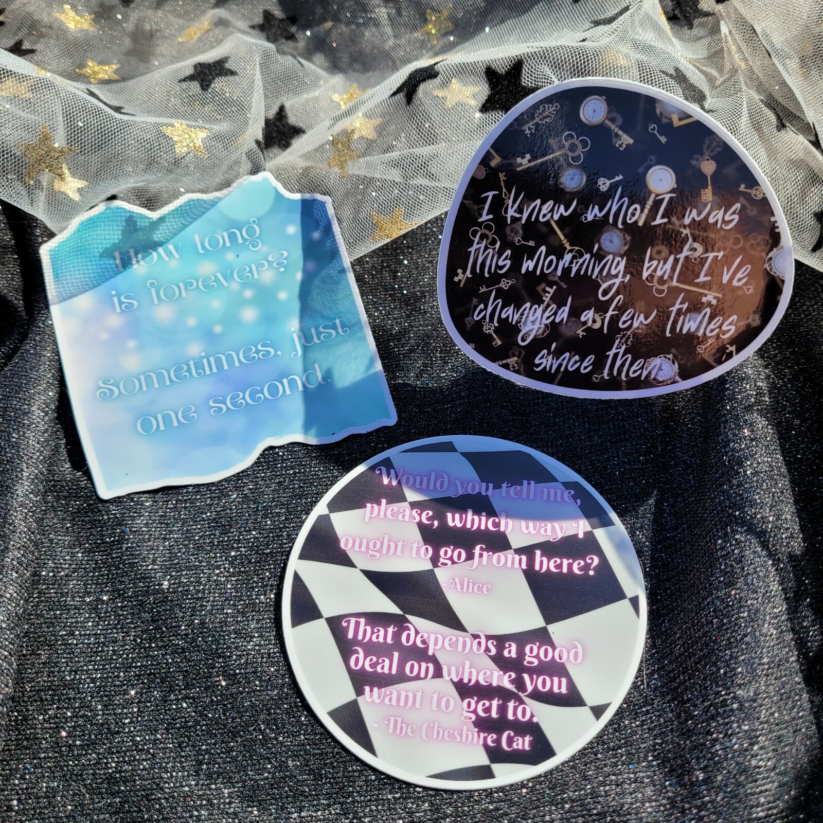 Alice in Wonderland Sticker Pack ~3 Book Quote Stickers Premium Vinyl Waterproof