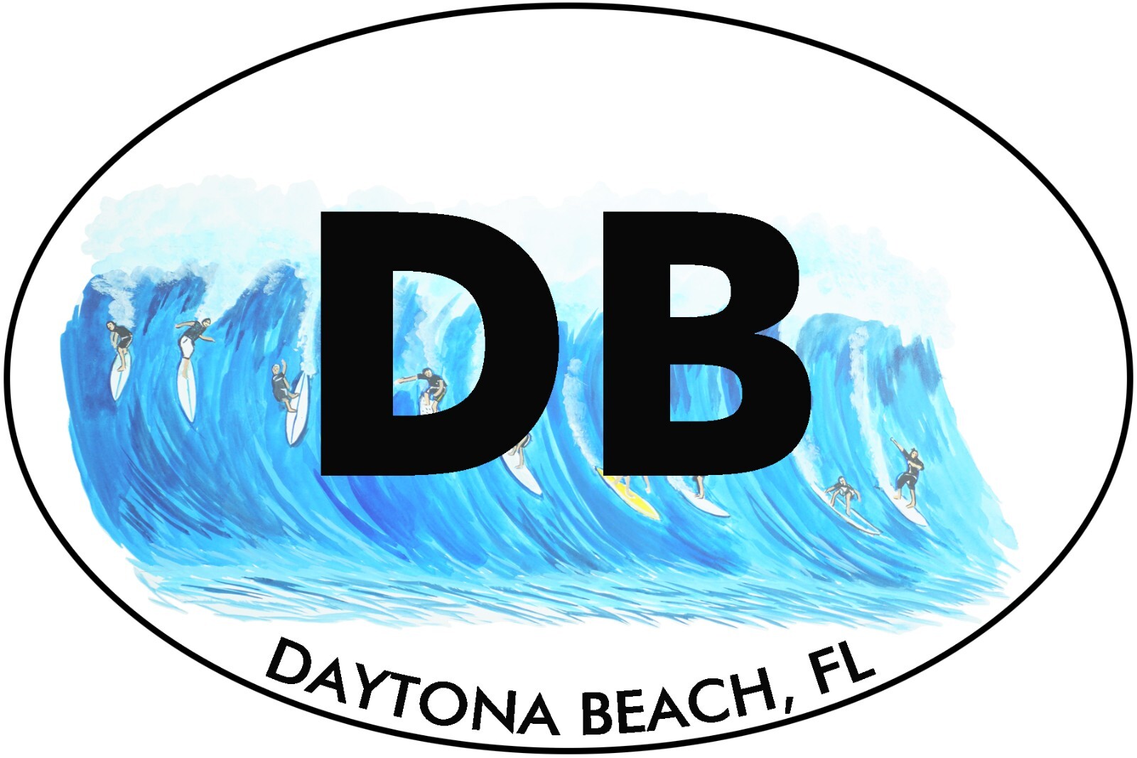 DB – Daytona Beach Surfing High Quality Vinyl Decal Sticker – Car Tumbler Cooler