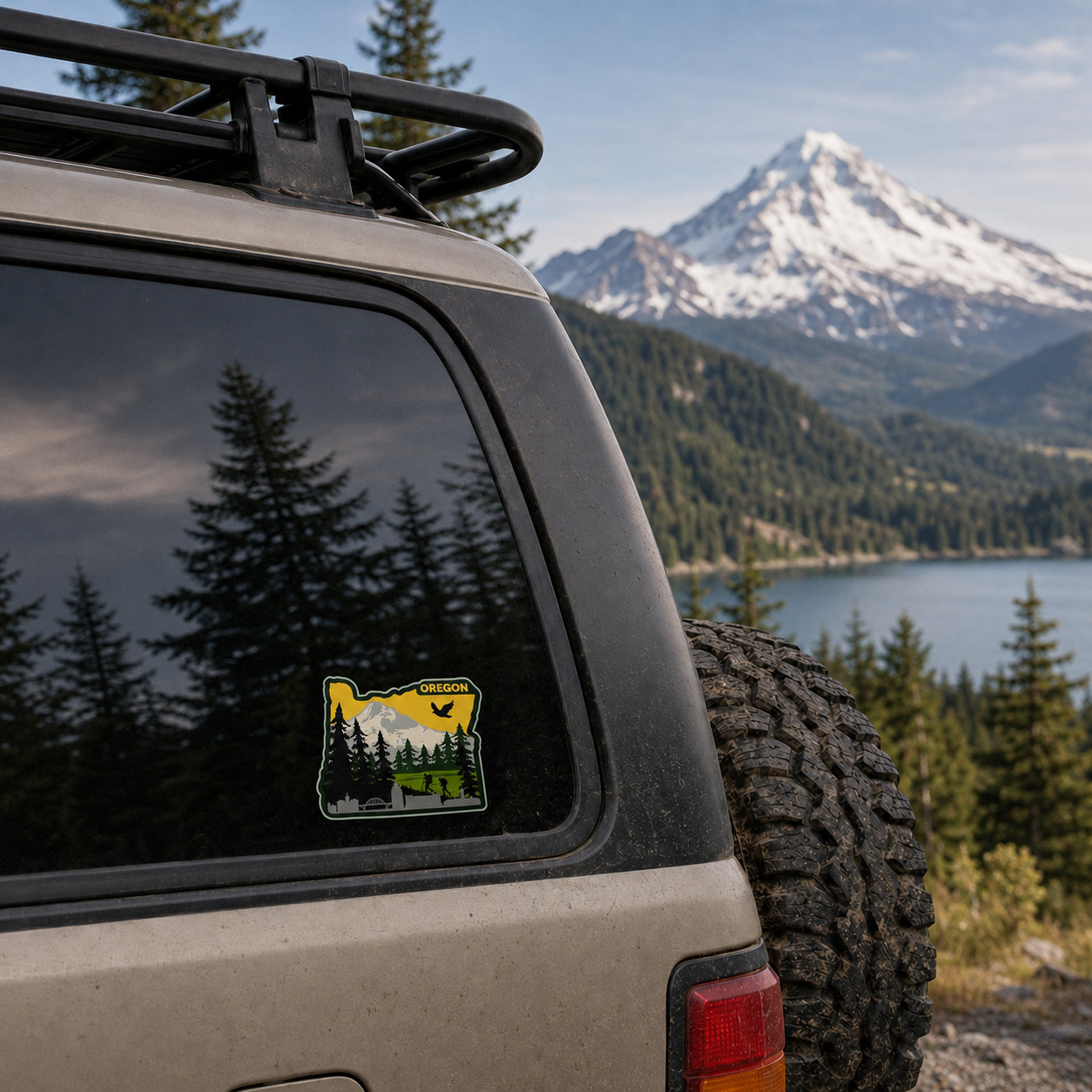 Oregon State Shape Adventure Vinyl Sticker 4×3 Inch Waterproof & Fade Resistant