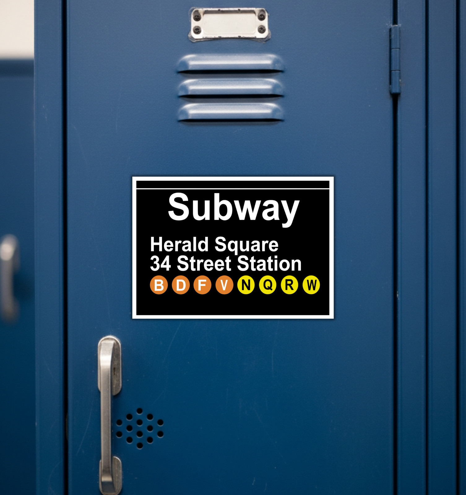 NYC Subway Signs Die Cut Glossy Fridge Magnets
