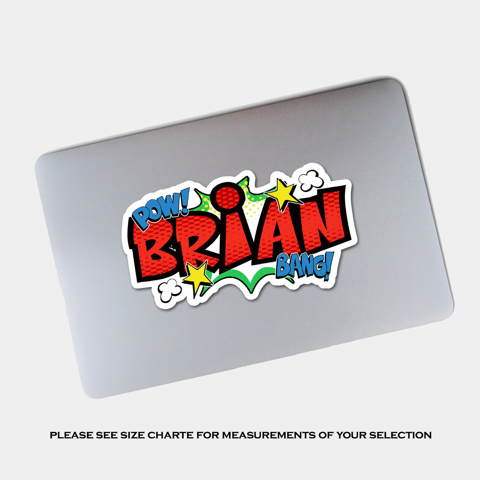 Custom Vinyl Name Sticker for Comic Hero Fans Superhero Themed Personalized Gift