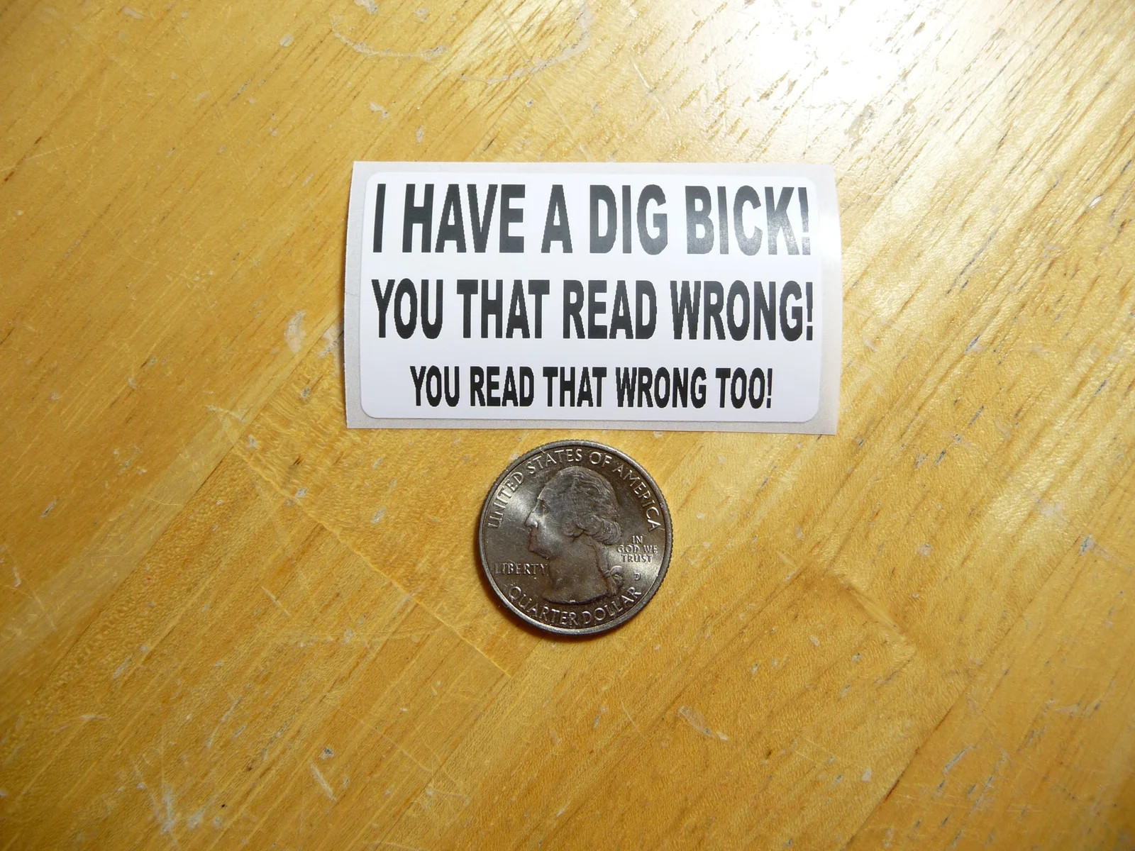 I HAVE A DIG BICK YOU THAT READ WRONG TOO STICKER DECAL 1 – 50 BULK PACK FUNNY
