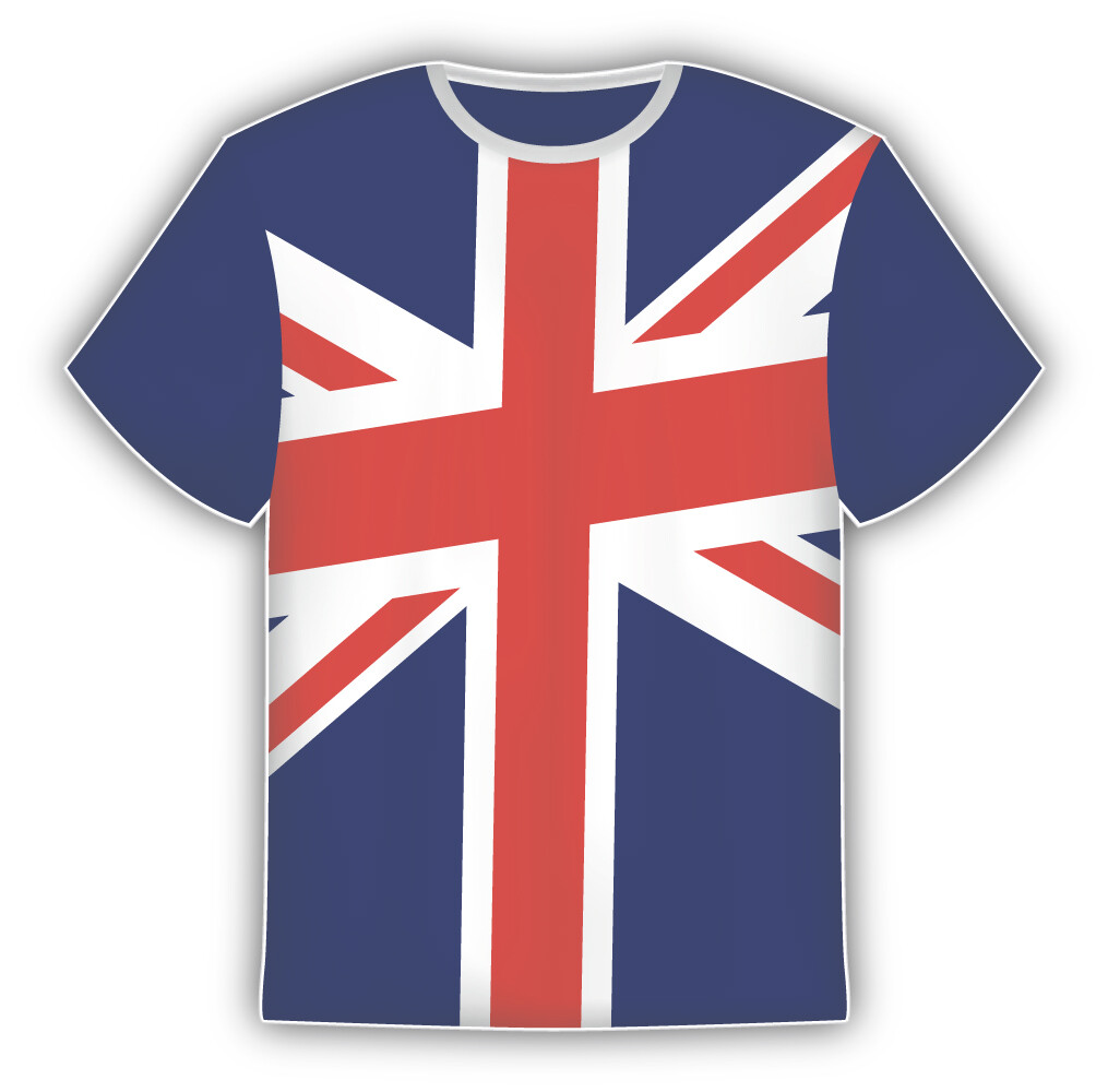 United Kingdom Flag Sticker In The Form Of T Shirt Vinyl Sticker Decal