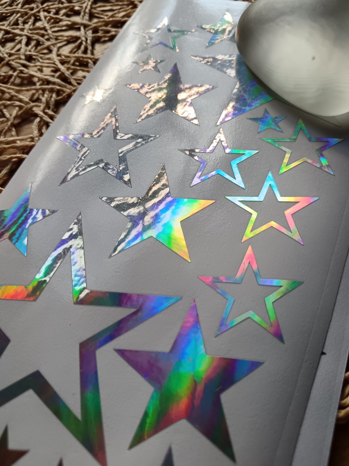 Holographic Stars Decal, Set of Chrome, Metallic Stars Sticker For DIY Project