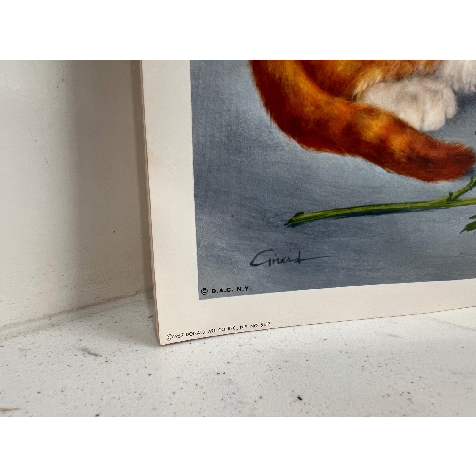 Litho Kittens DAC NY Published for Art Treasures Vintage 1967 Signed Girard