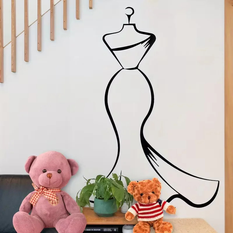 Elegant Black Silhouette Wall Decal Modern Minimalist Female Figure Line Art
