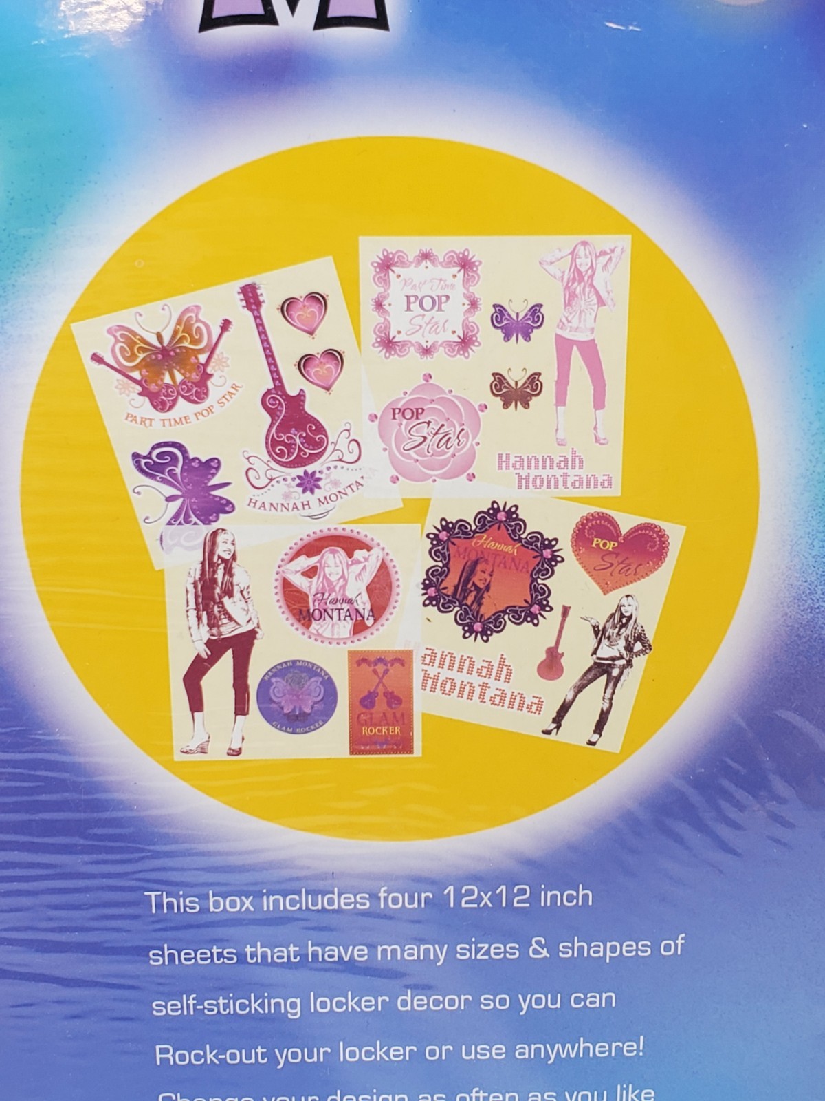 Hannah Montana Locker Decal Stickers Wall Wonders No Tape No Holes Set