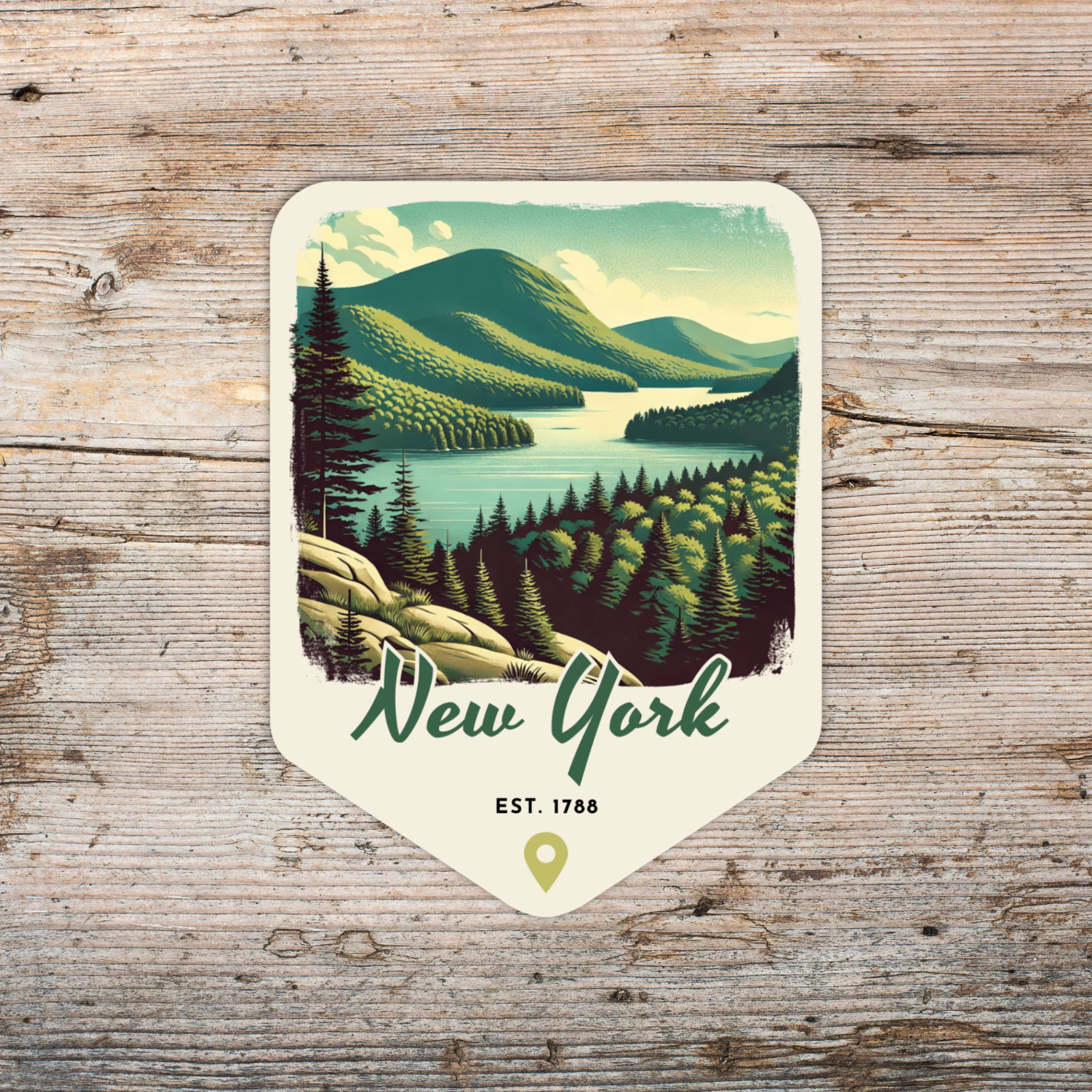 New York State Sticker Retro Travel Vinyl Decal for Laptop Water Bottle Car