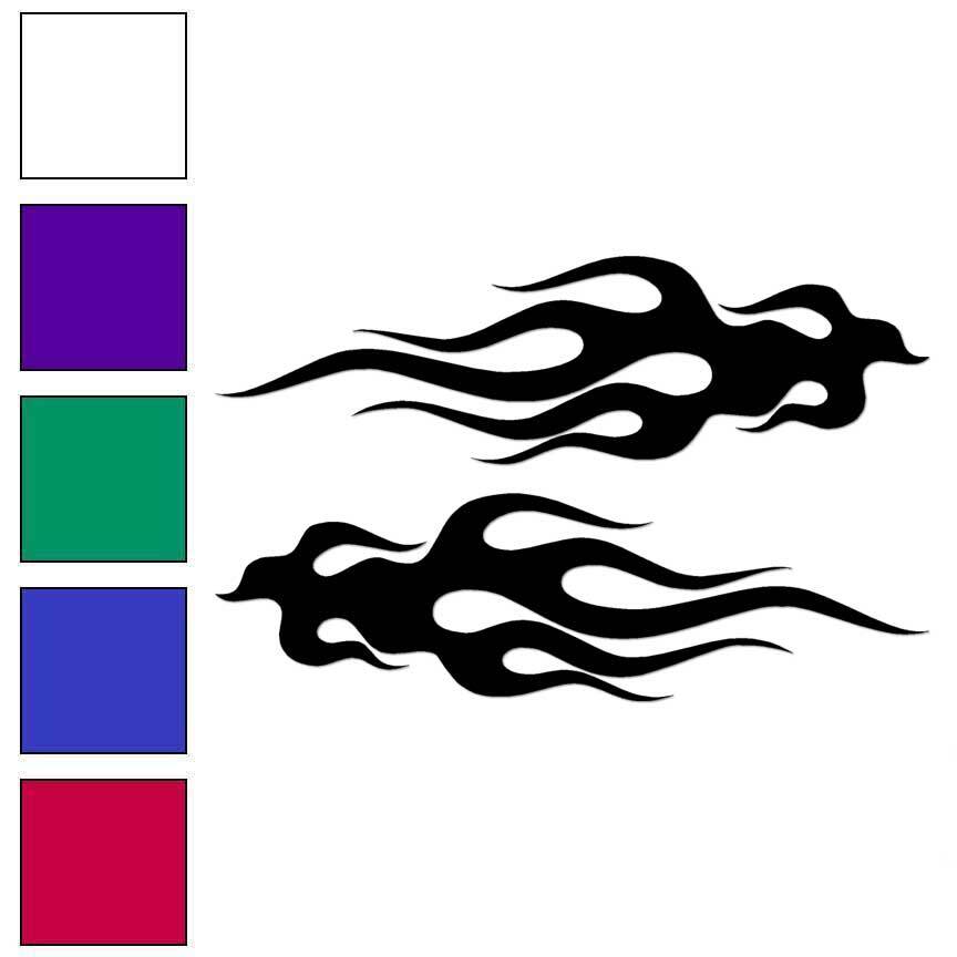 Flames Fire Pair, Vinyl Decal Sticker, Multiple Colors & Sizes #7276