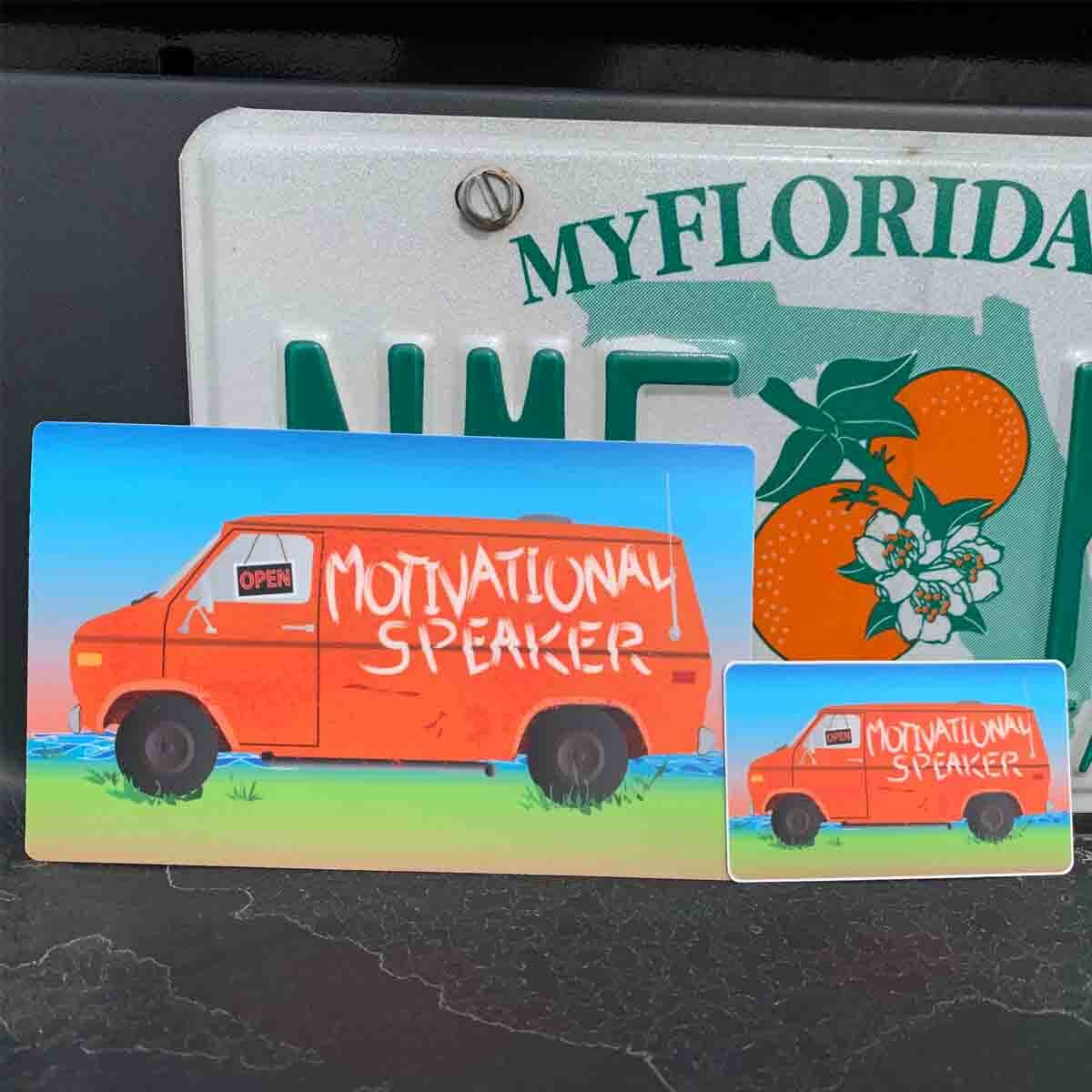 Motivational Speaker Van Premium Stickers & Magnets / Down By The River, Funny