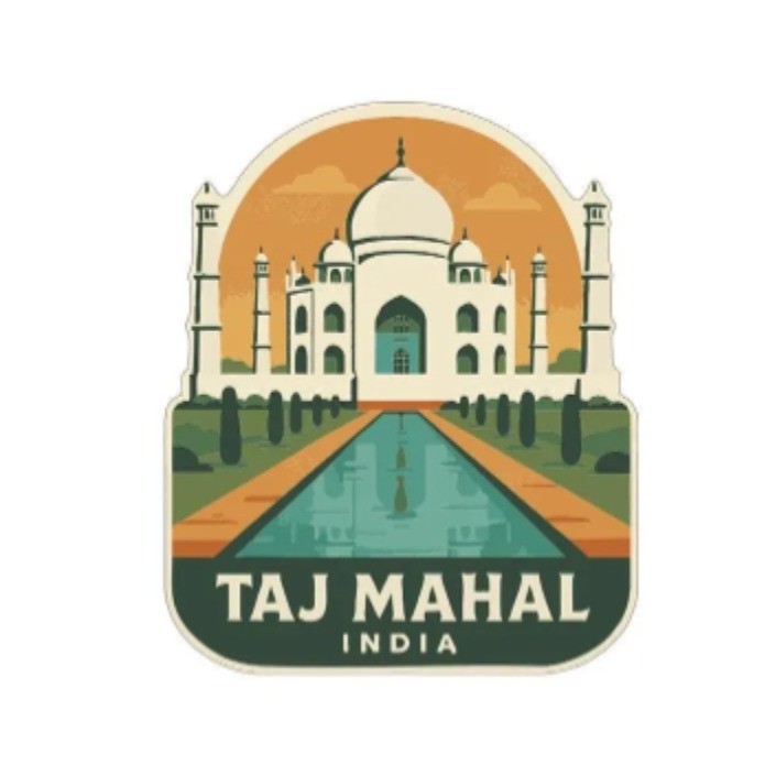Taj Mahal India Iron On Heat Transfer Vinyl HTV Die-Cut Symbolic Landmark Design