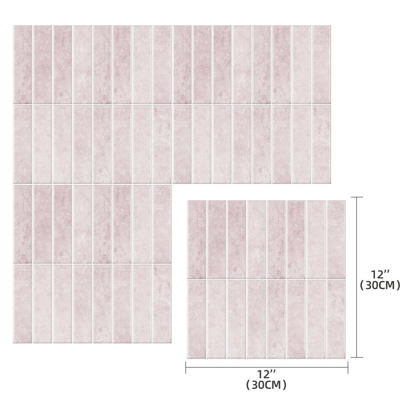 10 Pcs Peel and Stick 3D Wall Tiles 12×12" Splashproof DIY Kitchen Bathroom