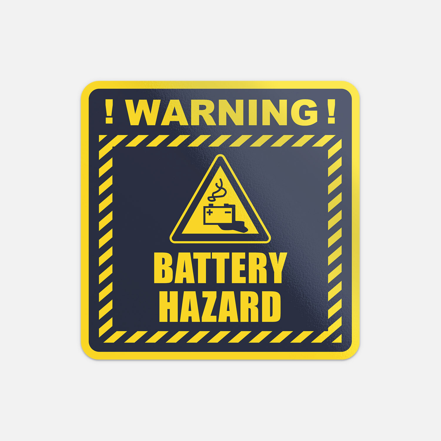 Battery Hazard Warning Sign Vinyl Sticker Decal