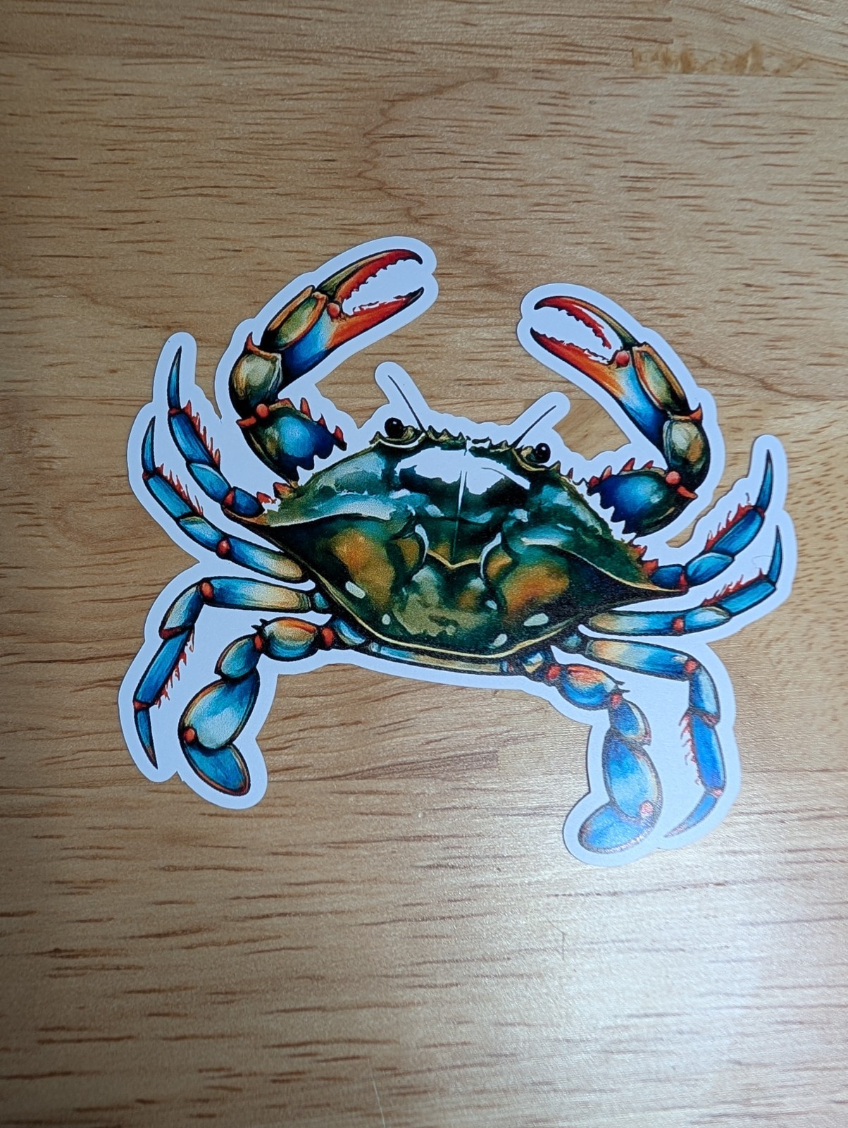 3 in Blue Crab Printed Vinyl Sticker Decal Window Wall Car Sticker Maryland USA