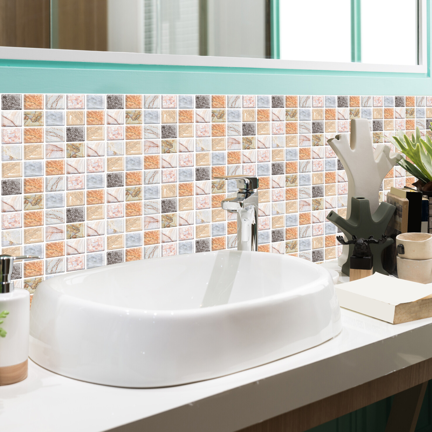 12"x12" 10Pcs 3D Wall Sticker Tile Brick Panel Self-adhesive Wall Waterproof PVC