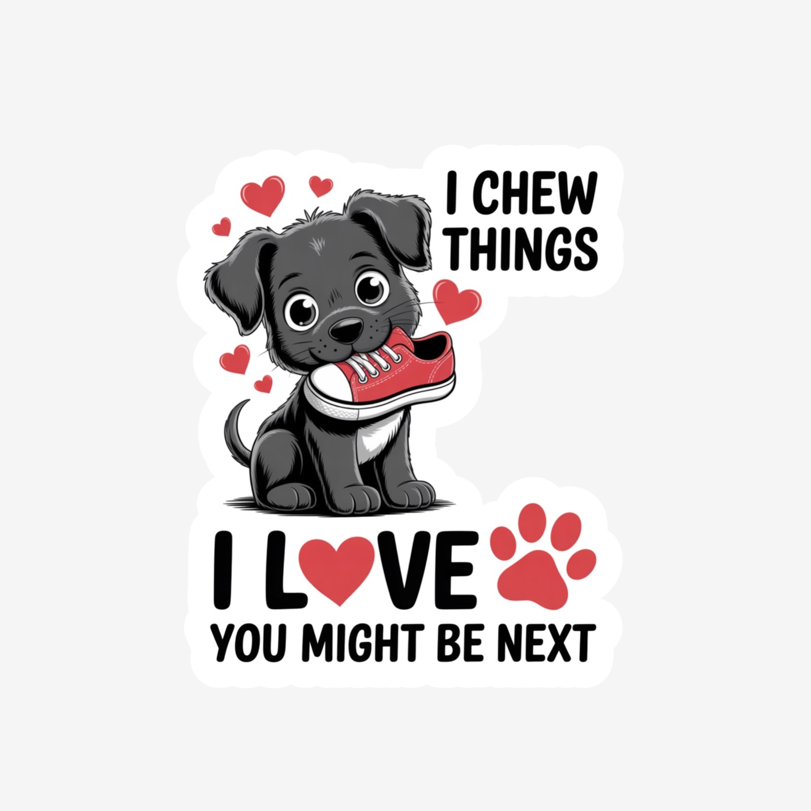 Humor Animal Dog Pup Chew Quote Attitude Sarcastic Whimsical Vinyl Decal Sticker