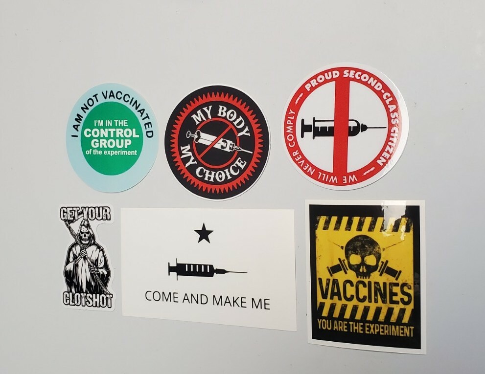 ANTI VACCINE VAXX VAX 💉 Big Pharma mRNA Stickers VARIETY PACK (6)