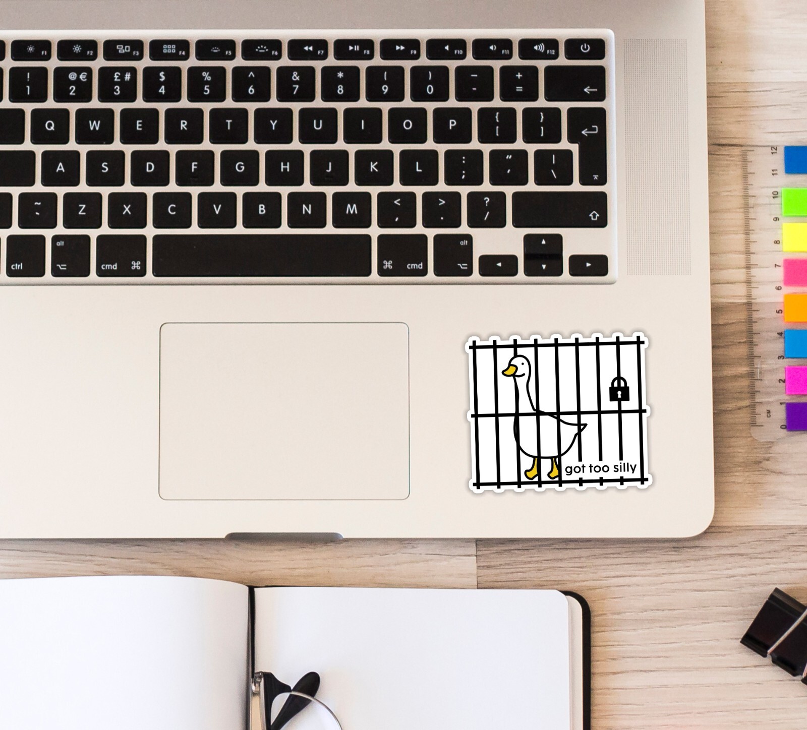 Got Too Silly Goose Sticker Funny Jail Meme Water Bottle Laptop Notebook Sticker