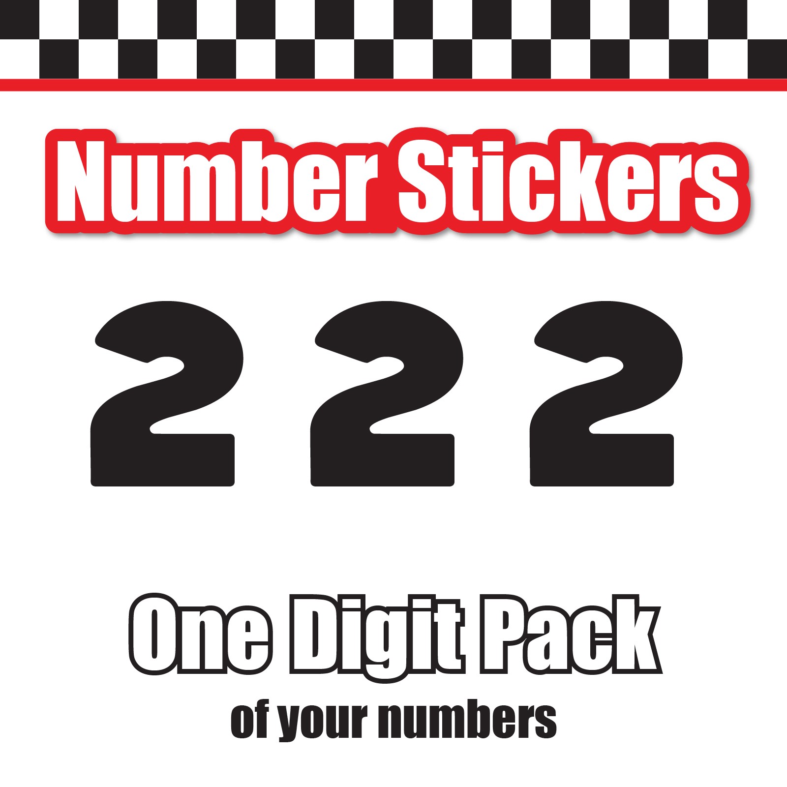 3x 3 Digit Custom Single Number Stickers Decal Locker Door Mailbox WhoopAss