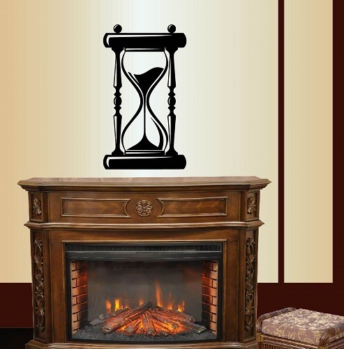 Wall Vinyl Decal Vintage Hourglass Clock Sand Time Decor Art Wall Sticker 1765