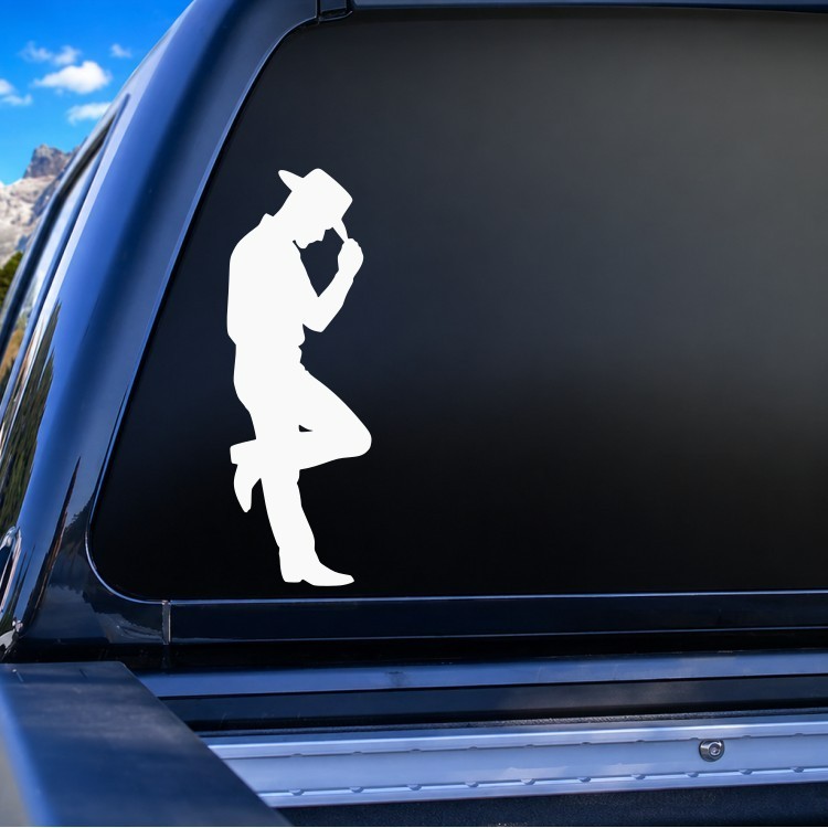 Cowboy Silhouette Western Rodeo Vinyl Decal – Premium Oracal Sticker for Car