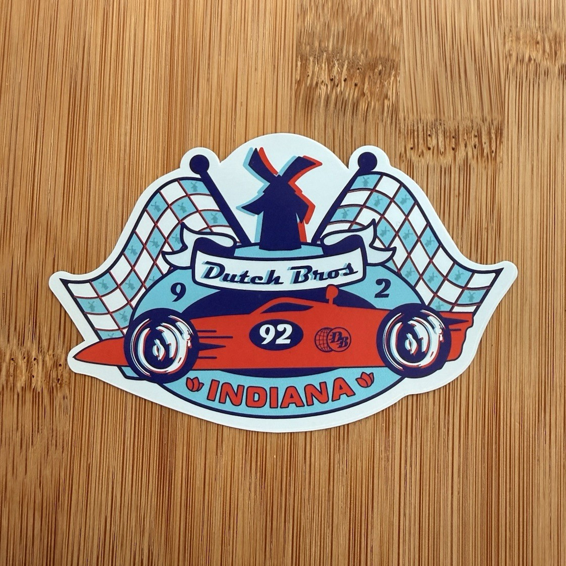 Dutch Bros Indiana State Sticker Indy 500 Race Car JUNE 10th 2026