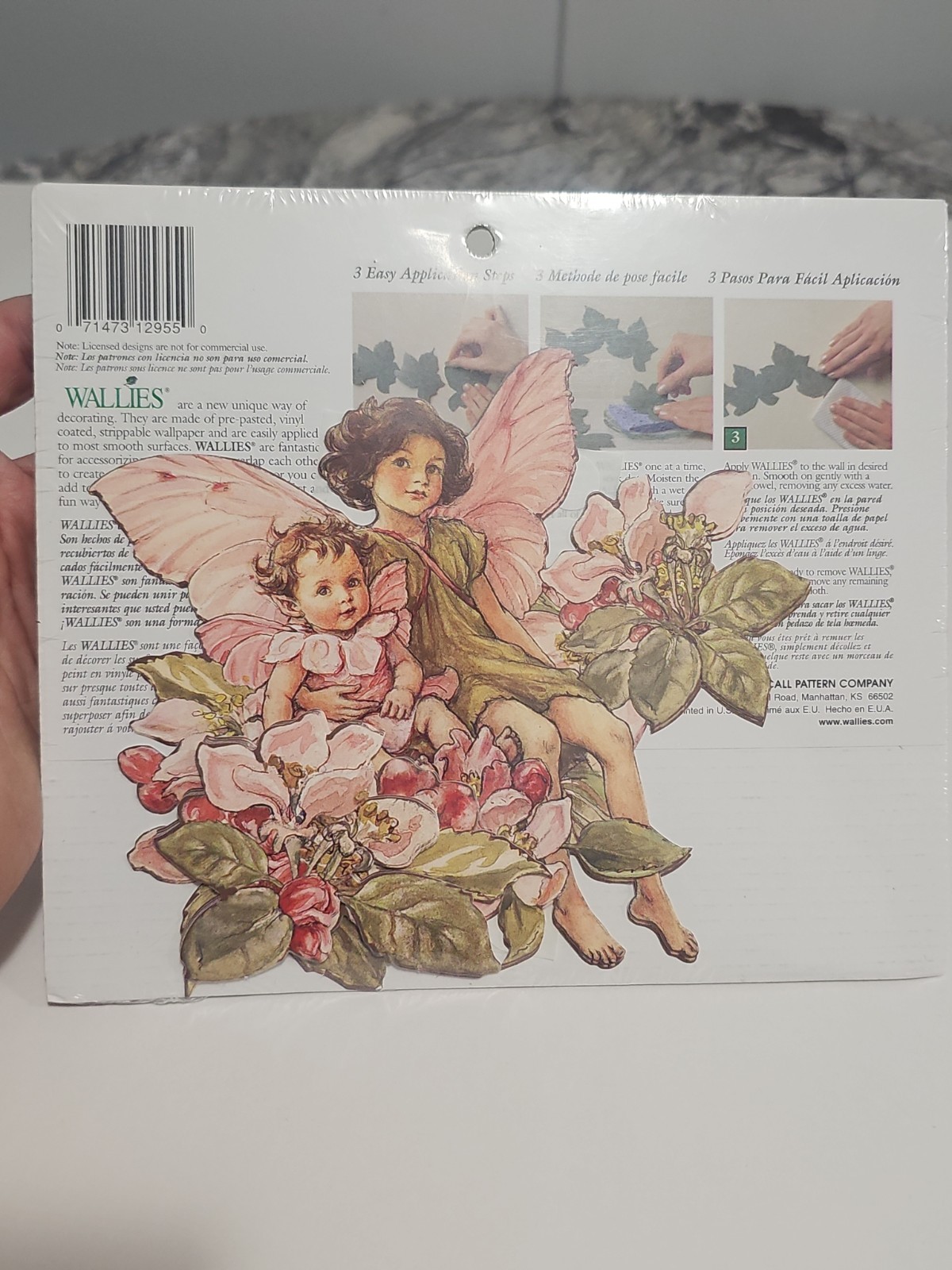 Wallies 12955 & 12106 Flower Fairies Floral Wallpaper Cutouts PrePasted Washable