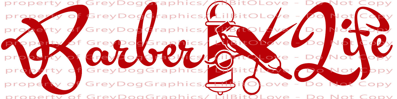 Barber Life Design B Vinyl Decal 22.5"x 5.6" Barber Pole Clippers Cosmetology
