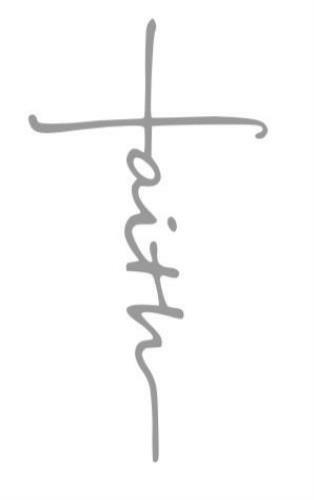 Faith Cross Writing -Decal Logo Sticker