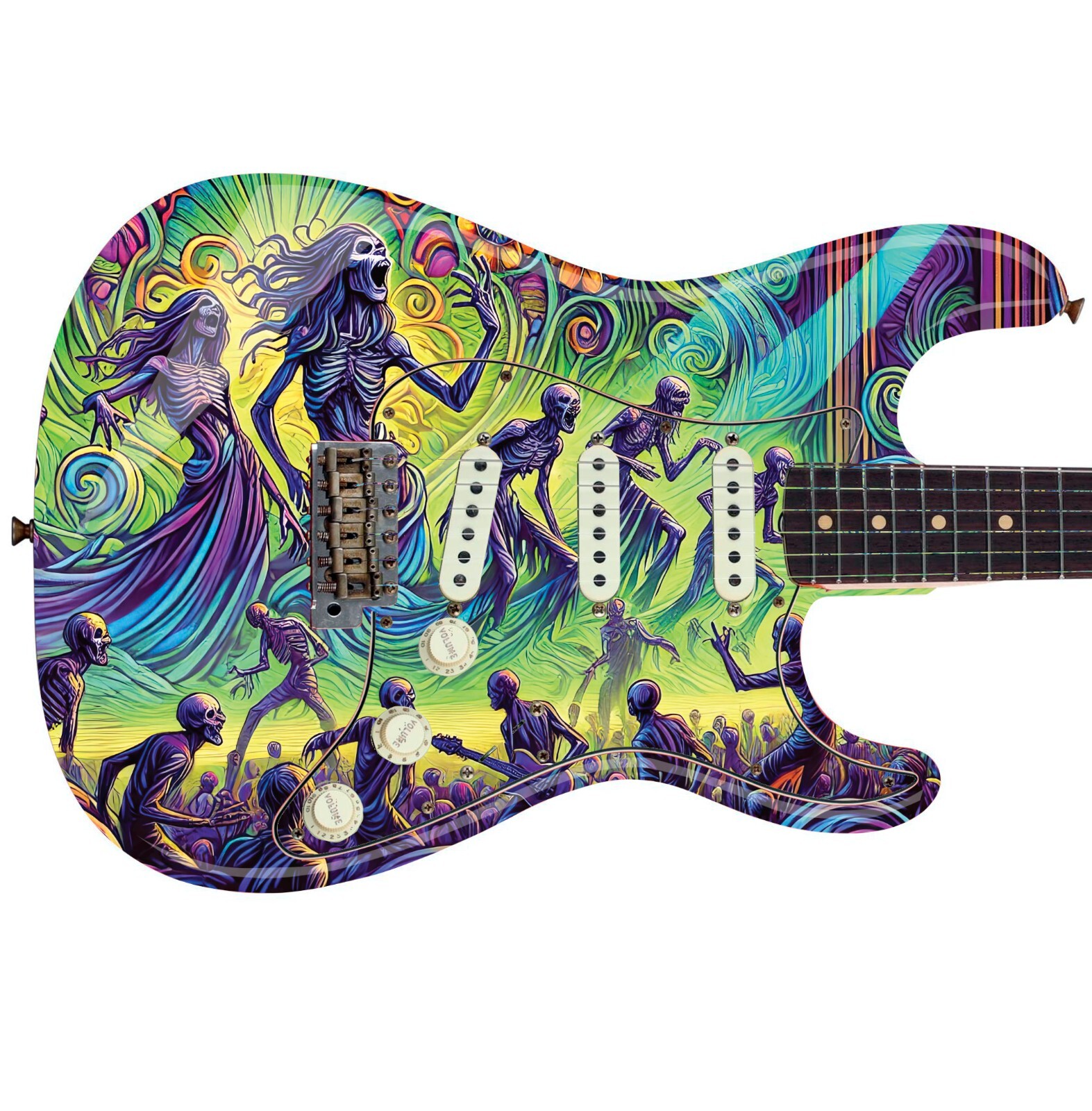 Guitar, Bass Custom Skin Wrap 'The Night of Dance' Laminated Vinyl Sticker Decal