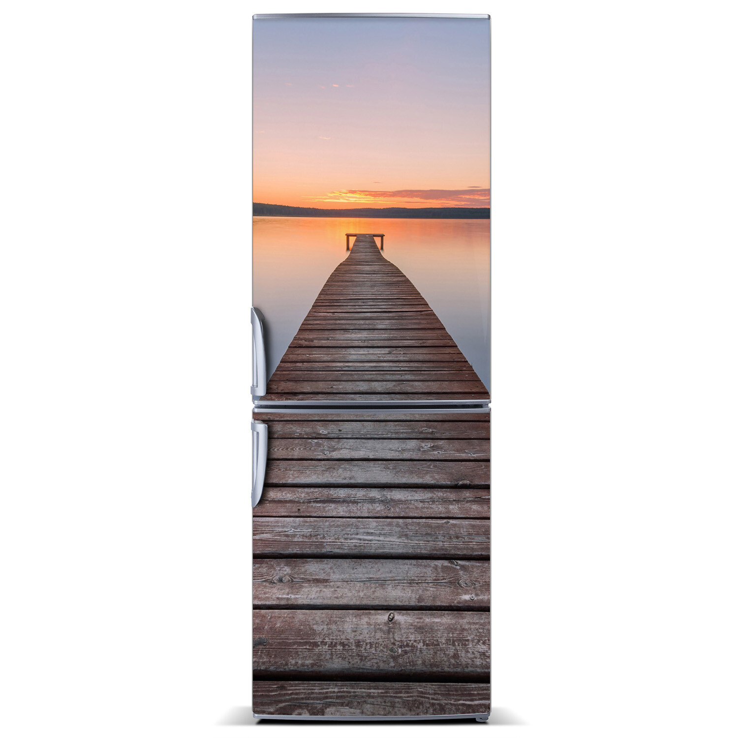 Home Refrigerator Wall Self Adhesive Removable Sticker Landscapes Wooden pier