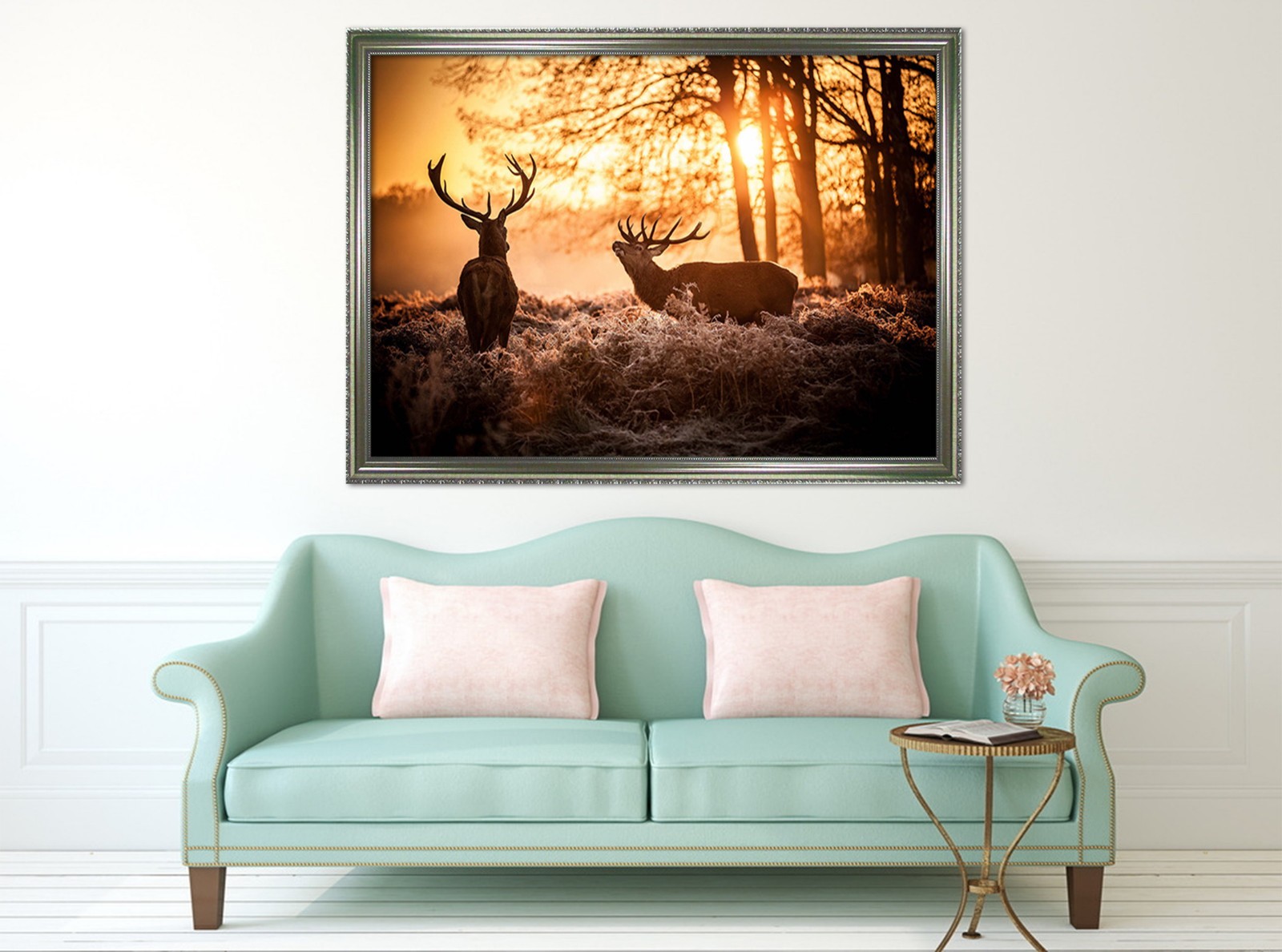 3D Dusk Deer 564 Fake Framed Poster Home Decor Print Painting Unique Art Summer