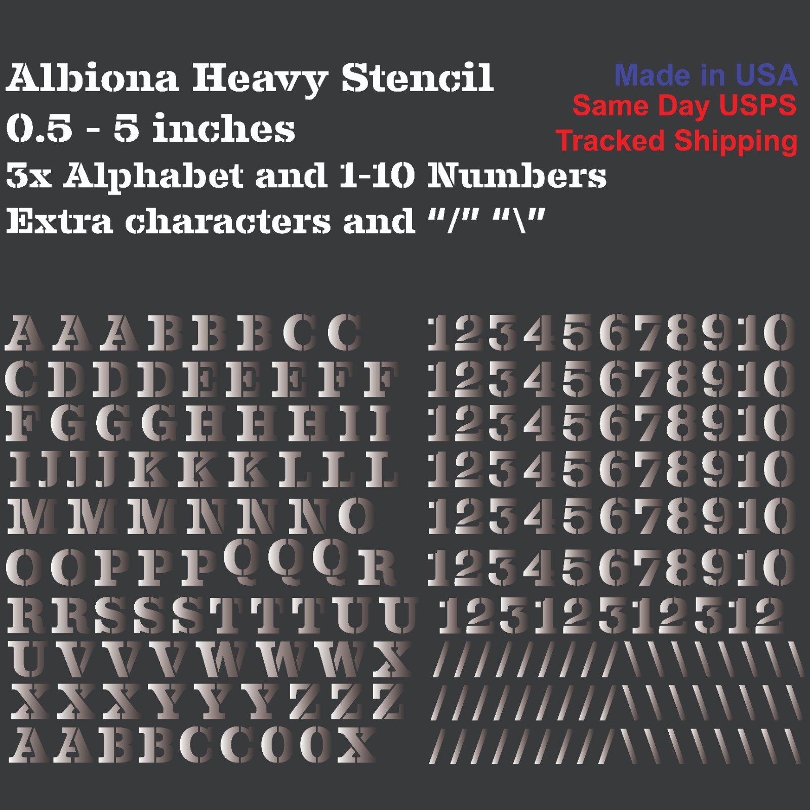 3XAlphabet A-Z & 1-10 Vinyl Stencil Decal Numbers – Mailbox, Shop, Wall, Locker